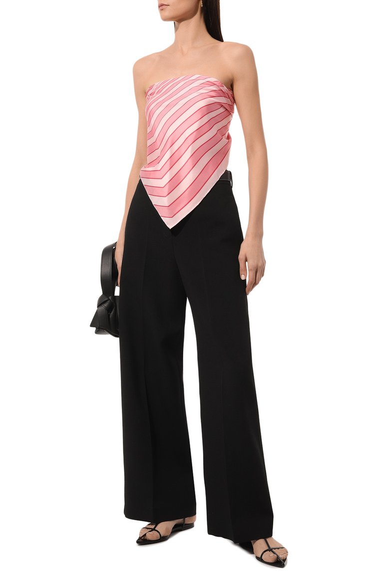 Женский шелковый платок LANVIN розового цвета, арт. 6L9090/SR554/ | Фото 2 (Нос: Не проставлено; Материал: Шелк, Текстиль; Принт: С принтом)