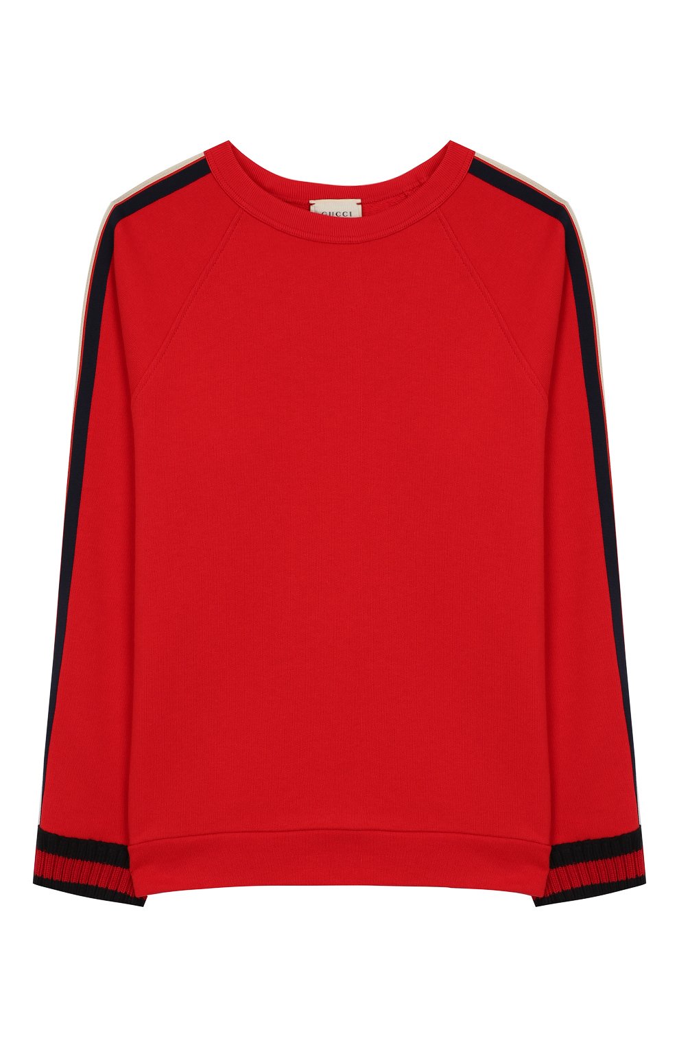 Хлопковый пуловер GUCCI красного цвета по цене 28300 руб., арт. 520748/X9L52, фото 1 Хлопковый пуловер GUCCI, арт. 520748/X9L52, фото 1