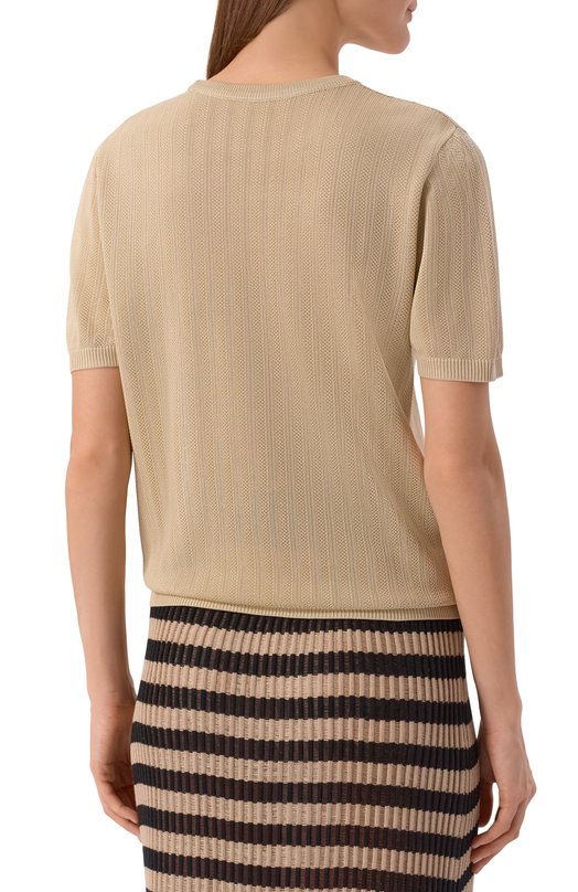 Шелковый пуловер Kiton D61785K0920 Бежевый  D61785K0920 Фото 4