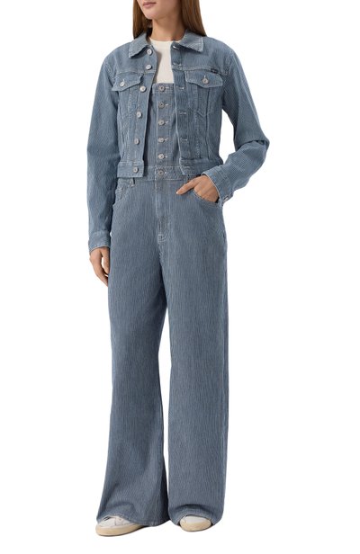 Джинсовая куртка 7 FOR ALL MANKIND синего цвета по цене 34300 руб., арт. 7UCI0H14-43T, фото 2 Джинсовая куртка 7 FOR ALL MANKIND, арт. 7UCI0H14-43T, фото 2