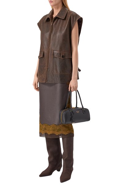 Кожаные сапоги PRADA темно-коричневого цвета по цене 246500 руб., арт. 1W3000/FIA, фото 3 Кожаные сапоги PRADA, арт. 1W3000/FIA, фото 3