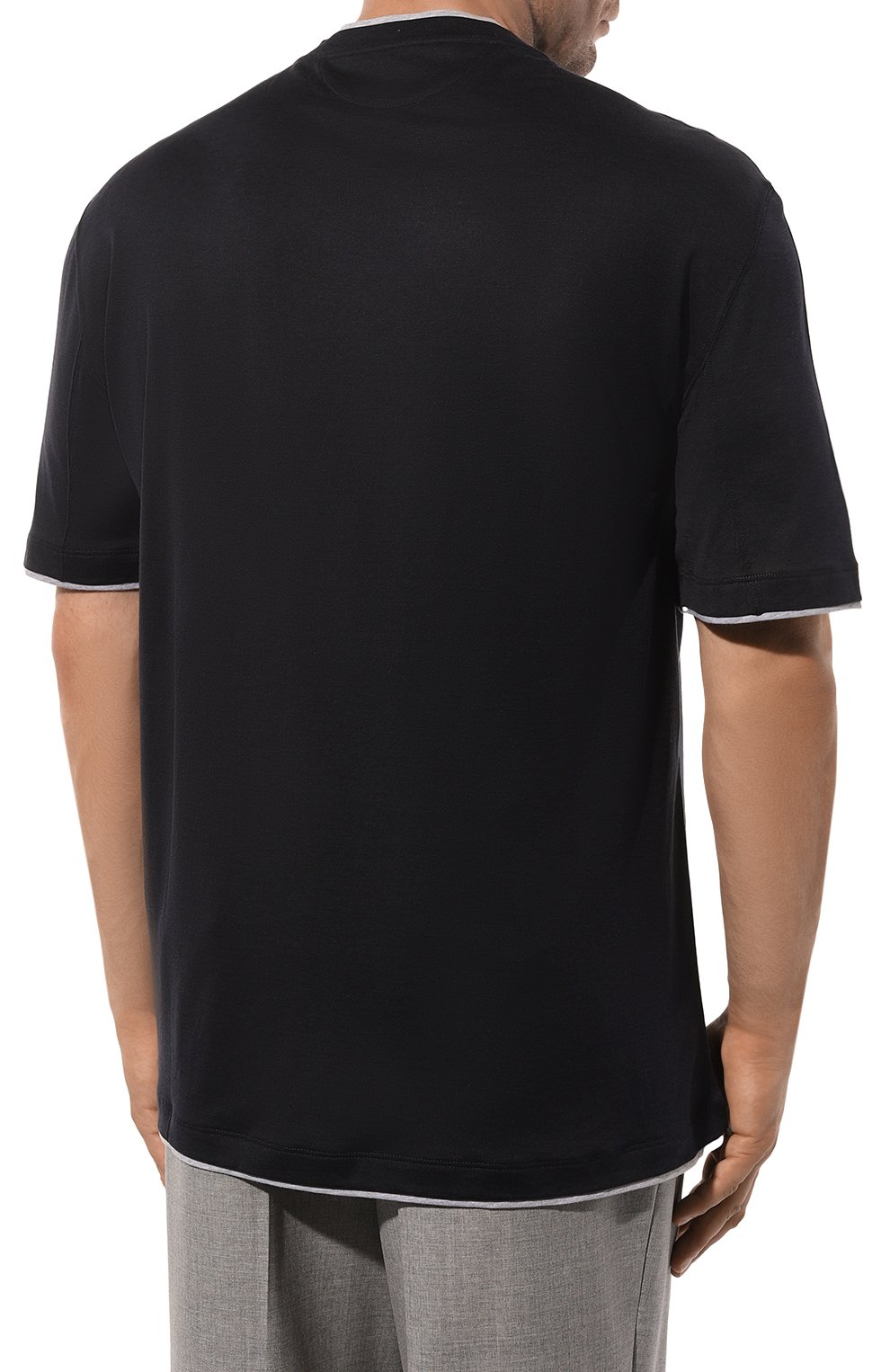 Футболка из шелка и хлопка BRUNELLO CUCINELLI, арт. MH8367427W, фото 4