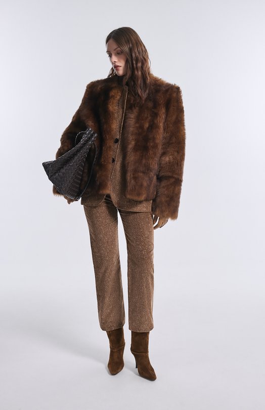 Замшевые ботильоны Niki 90 Saint Laurent 801393/0LI00 Коричневый  801393/0LI00 Фото 8