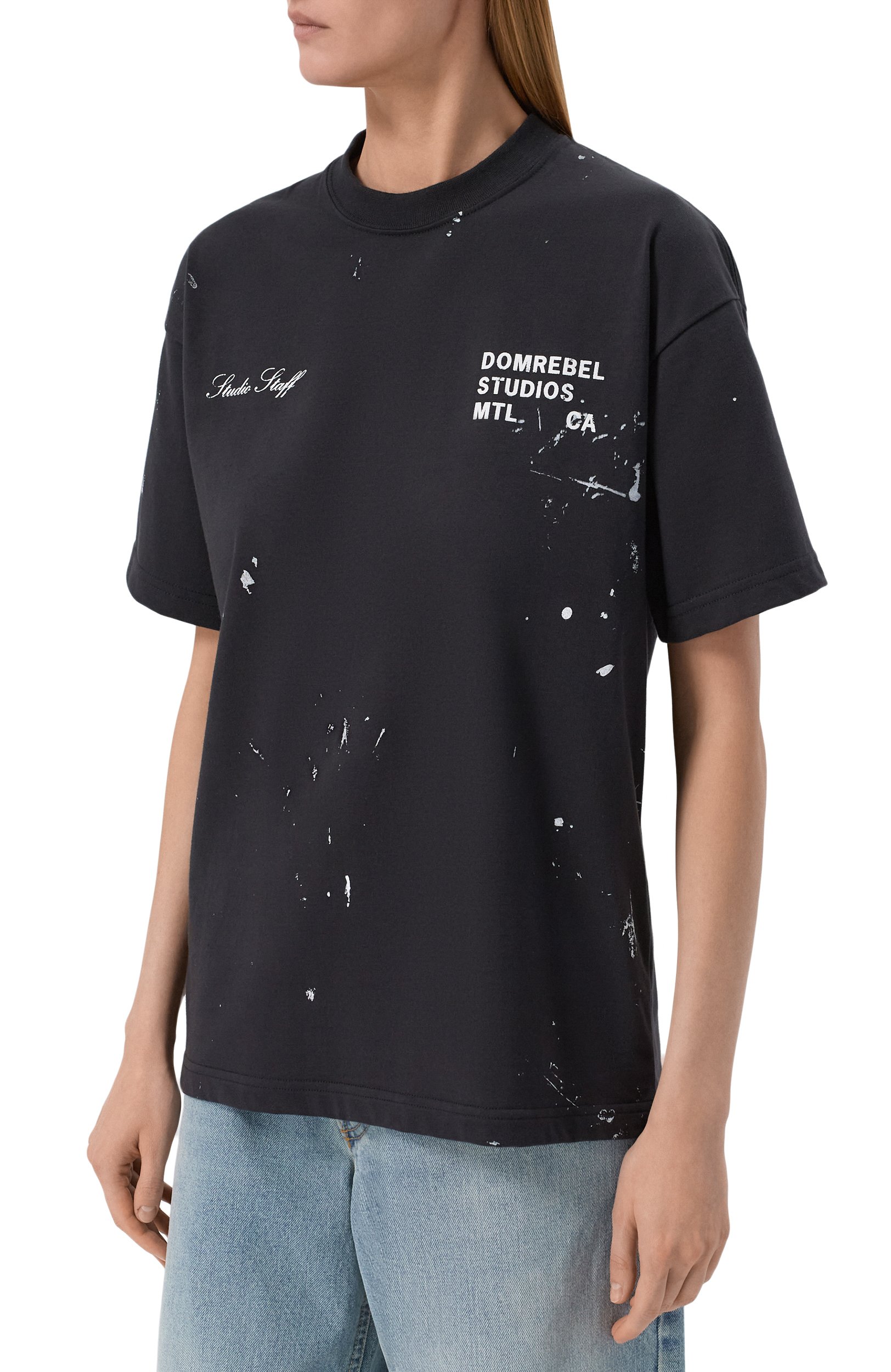Хлопковая футболка DOMREBEL черного цвета по цене 24950 руб., арт. STAFF/T-SHIRT, фото 3 Хлопковая футболка DOMREBEL, арт. STAFF/T-SHIRT, фото 3