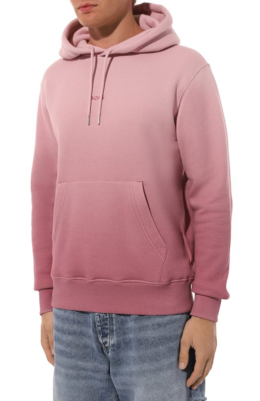 Хлопковое худи BOSS Orange Розовый, фото 3