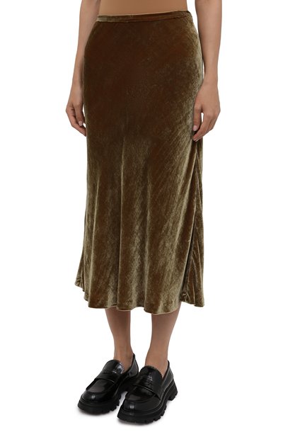 Бархатная юбка MAISON MARGIELA хаки цвета по цене 79000 руб., арт. S51MA0438/S53495, фото 3 Бархатная юбка MAISON MARGIELA, арт. S51MA0438/S53495, фото 3