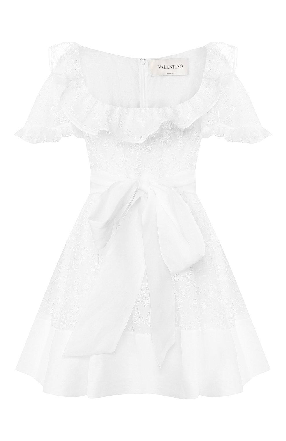 Хлопковое платье VALENTINO белого цвета по цене 361000 руб., арт. RB3VAL204G4, фото 1 Хлопковое платье VALENTINO, арт. RB3VAL204G4, фото 1