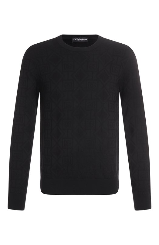 Джемпер из шерсти и шелка Dolce & Gabbana GXX02T/JGMAC Чёрный GXX02T/JGMAC