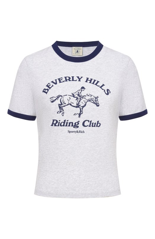 Хлопковая футболка Sporty and Rich T007364255GY18 Серый T007364255GY18