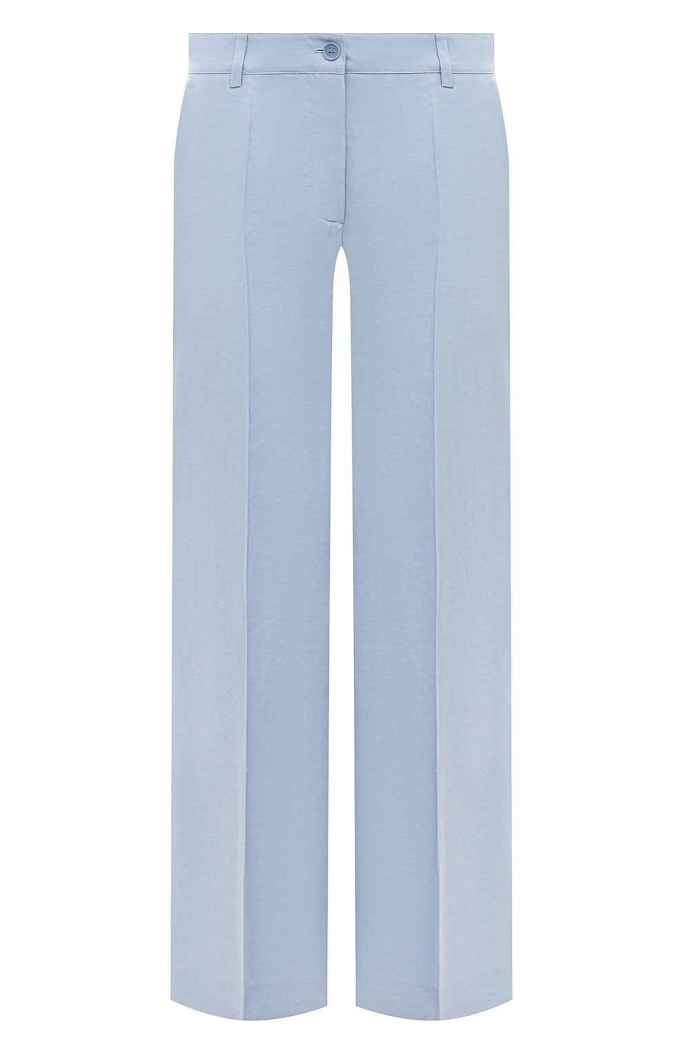 Брюки из вискозы и льна P.A.R.O.S.H. голубого цвета по цене 49250 руб., арт. D232214, фото 1 Брюки из вискозы и льна P.A.R.O.S.H., арт. D232214, фото 1