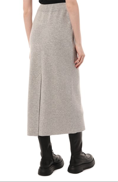 Кашемировая юбка FREEAGE серого цвета по цене 44800 руб., арт. FW 50016-MG, фото 4 Кашемировая юбка FREEAGE, арт. FW 50016-MG, фото 4