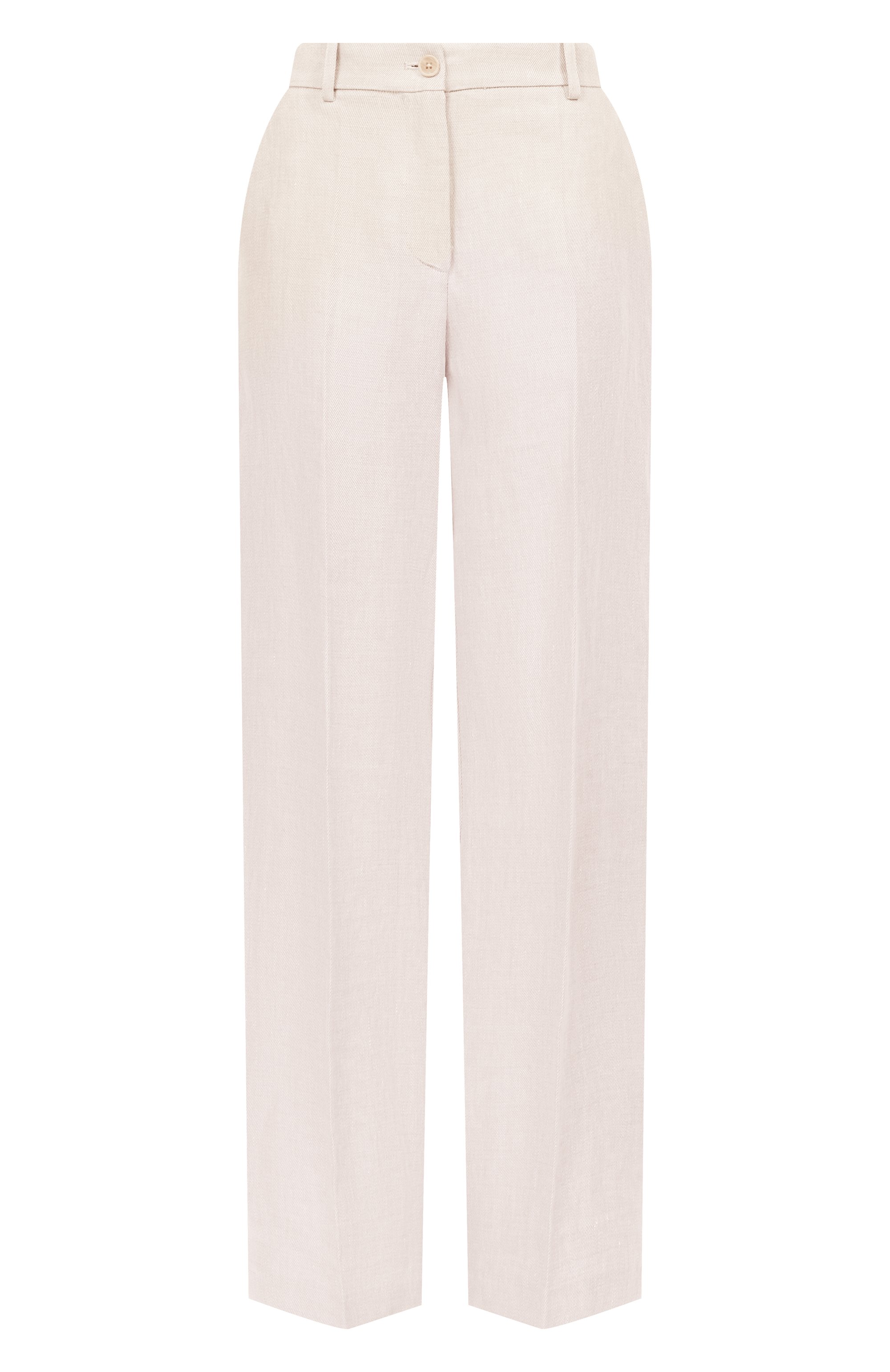 Льняные брюки P.A.R.O.S.H. молочного цвета по цене 54600 руб., арт. D232290, фото 1 Льняные брюки P.A.R.O.S.H., арт. D232290, фото 1