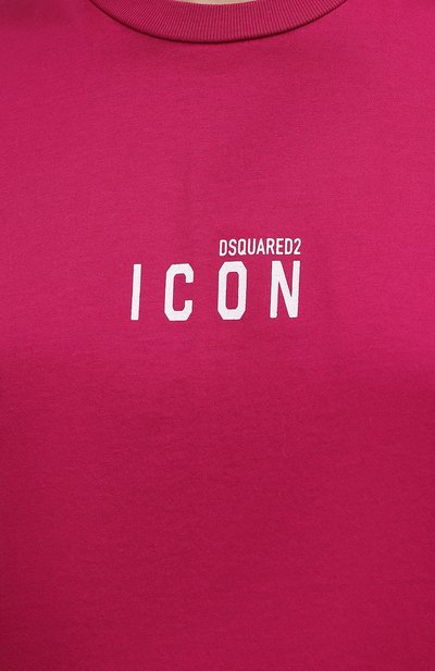 Хлопковая футболка DSQUARED2 фуксия цвета по цене 17900 руб., арт. S80GC0009/S23009, фото 5 Хлопковая футболка DSQUARED2, арт. S80GC0009/S23009, фото 5