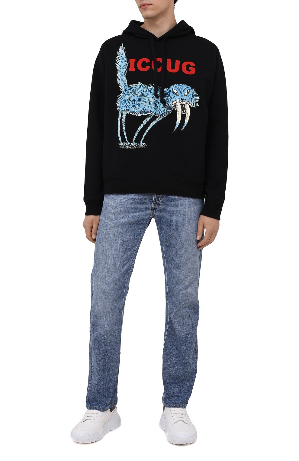 Хлопковое худи iccug gucci x freya hartas GUCCI, арт. 646953/XJDJN, фото 2