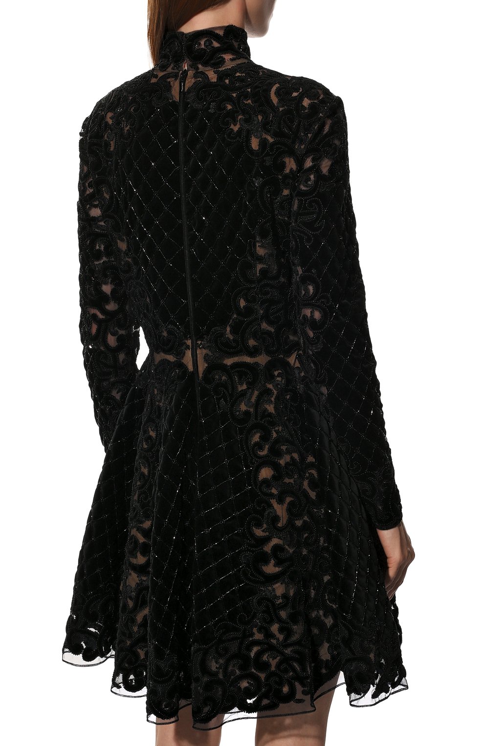 Бархатное платье с отделкой бисером ZUHAIR MURAD, арт. RD-FW17-031 DS, фото 4