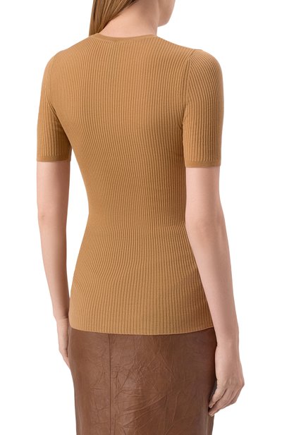 Шерстяной топ PETAR PETROV светло-коричневого цвета по цене 28050 руб., арт. F24K31, фото 4 Шерстяной топ PETAR PETROV, арт. F24K31, фото 4