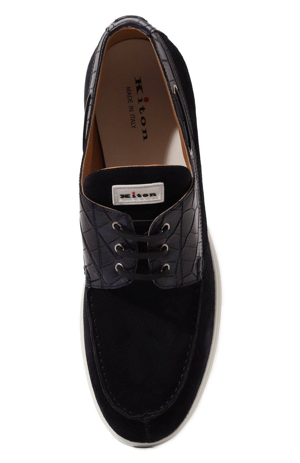 Топсайдеры с отделкой из кожи аллигатора KITON, арт. USSA085N00978_SET, фото 6