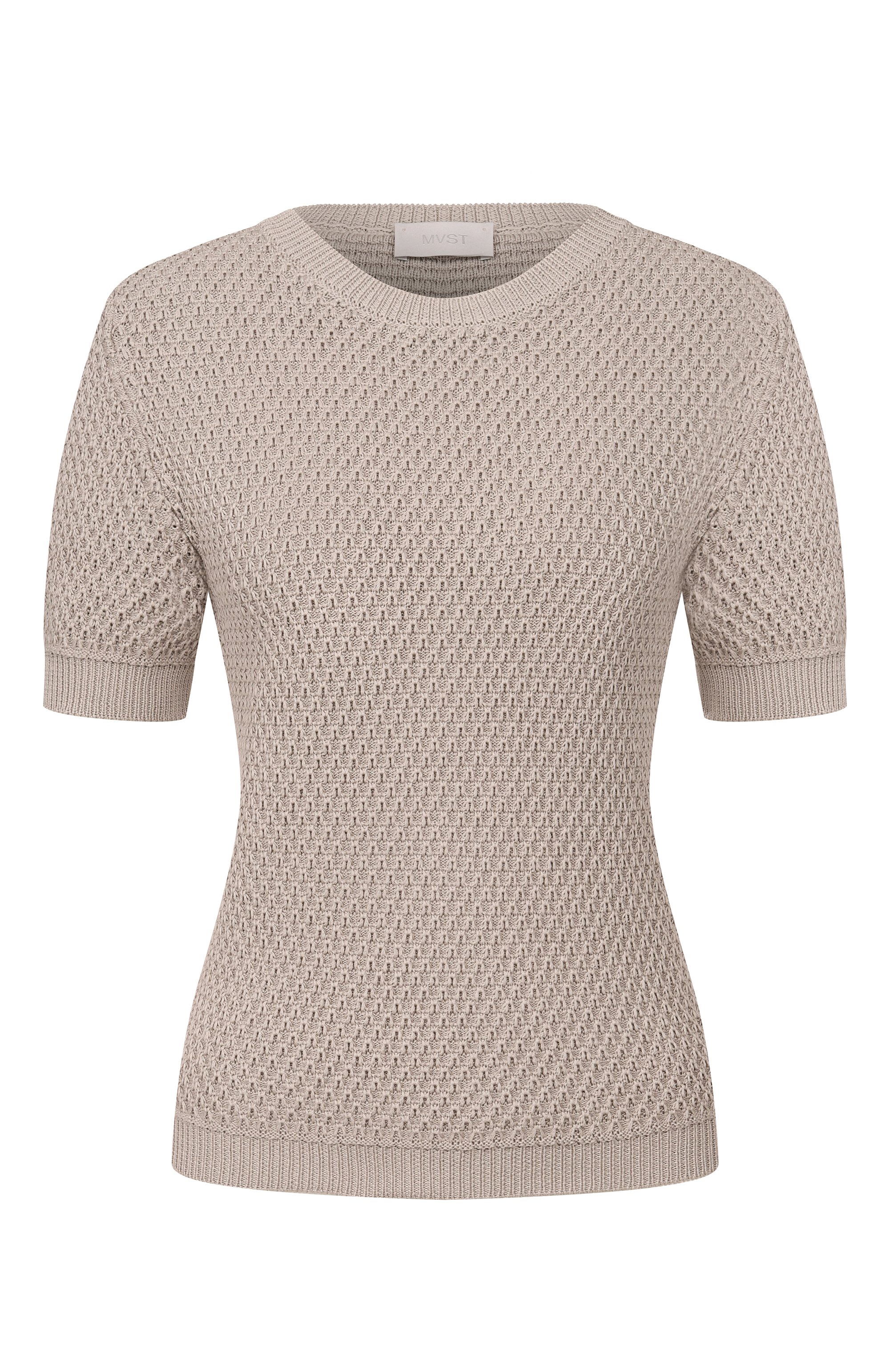 Пуловер из шелка и хлопка MVST бежевого цвета по цене 98200 руб., арт. M26.2PW.K216/Y203, фото 1 Пуловер из шелка и хлопка MVST, арт. M26.2PW.K216/Y203, фото 1