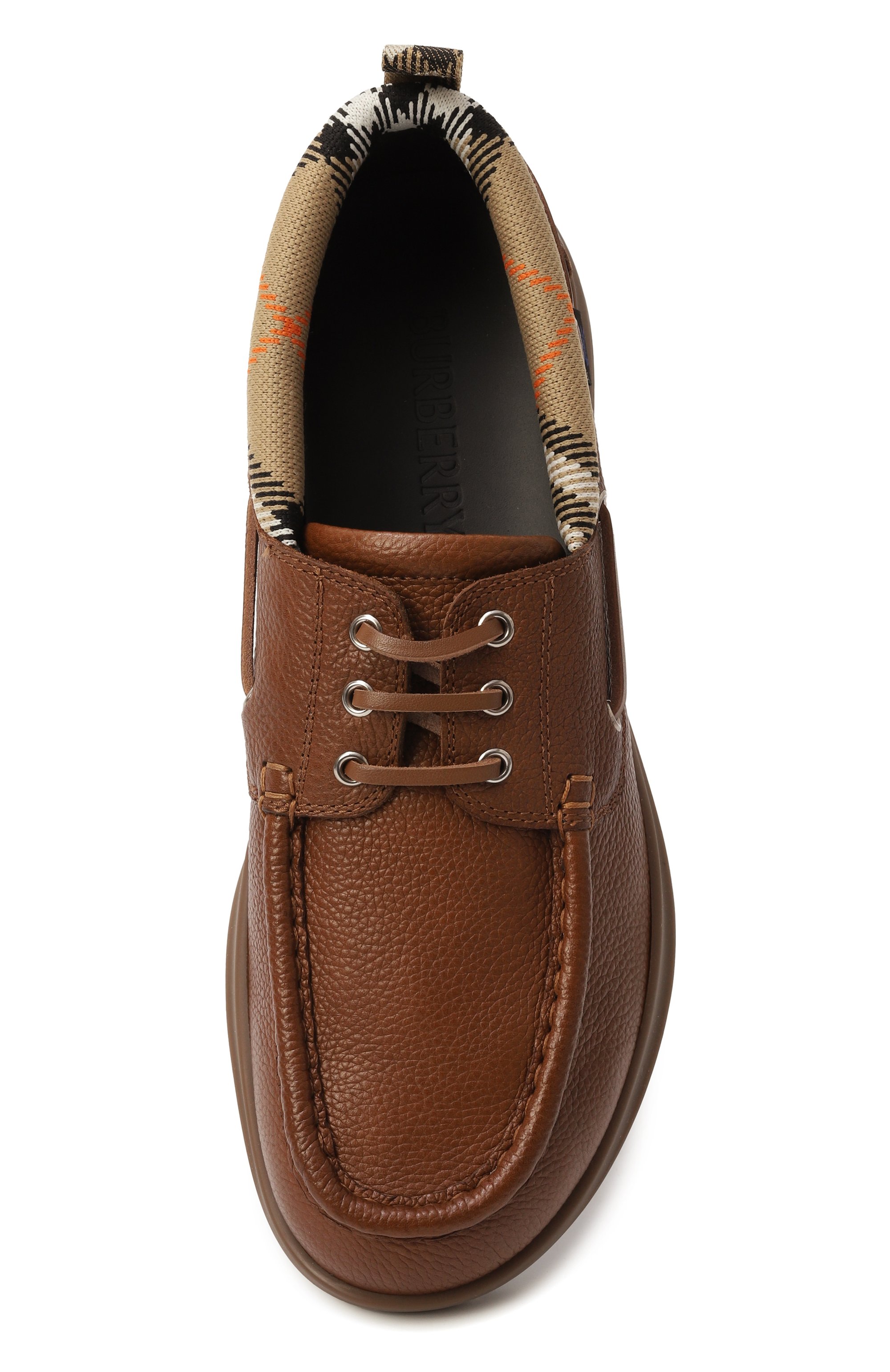 Кожаные топсайдеры BURBERRY, арт. 8107290, фото 6