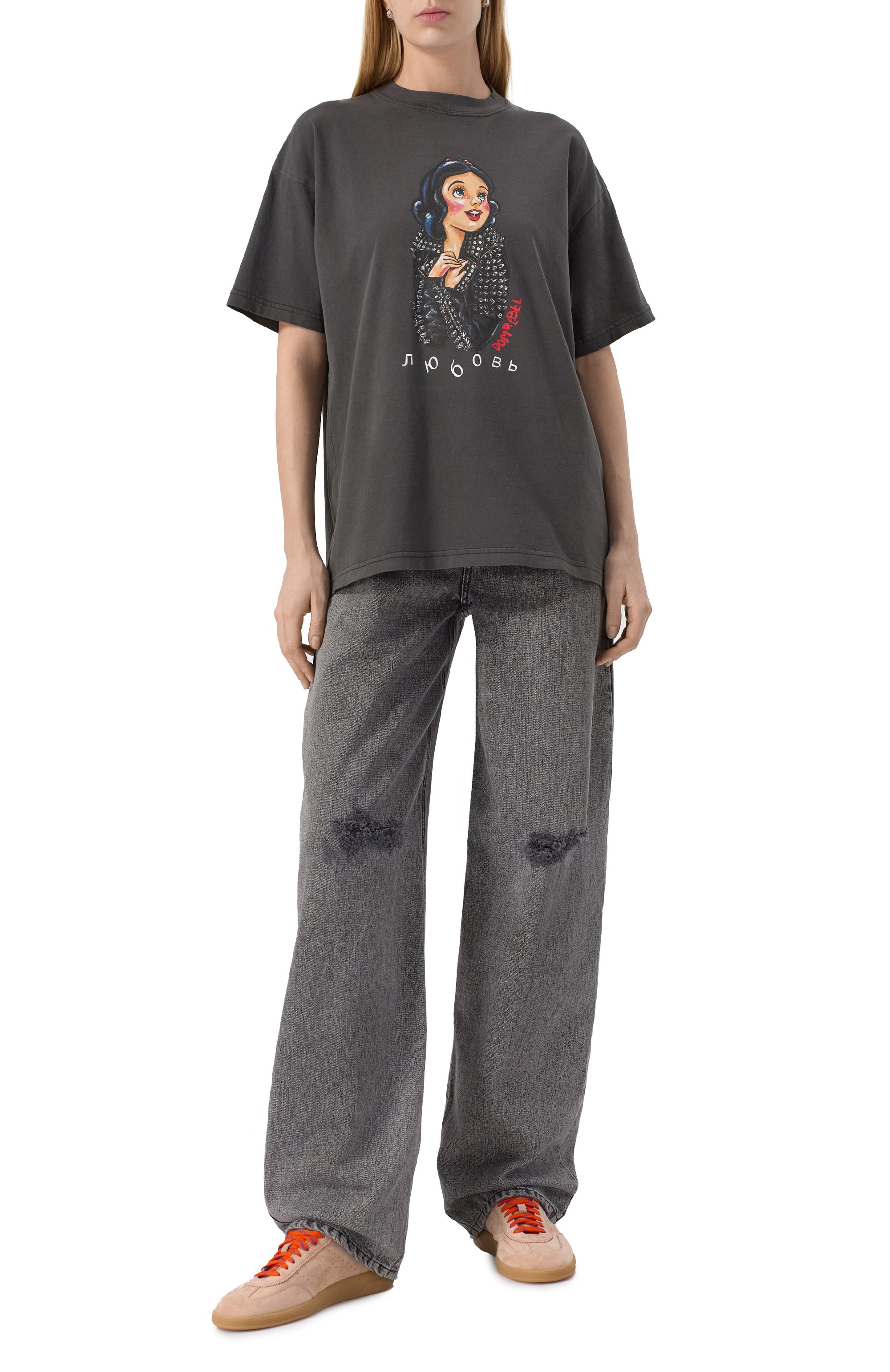 Хлопковая футболка DOMREBEL темно-серого цвета по цене 18600 руб., арт. DREAMING/T-SHIRT, фото 2 Хлопковая футболка DOMREBEL, арт. DREAMING/T-SHIRT, фото 2