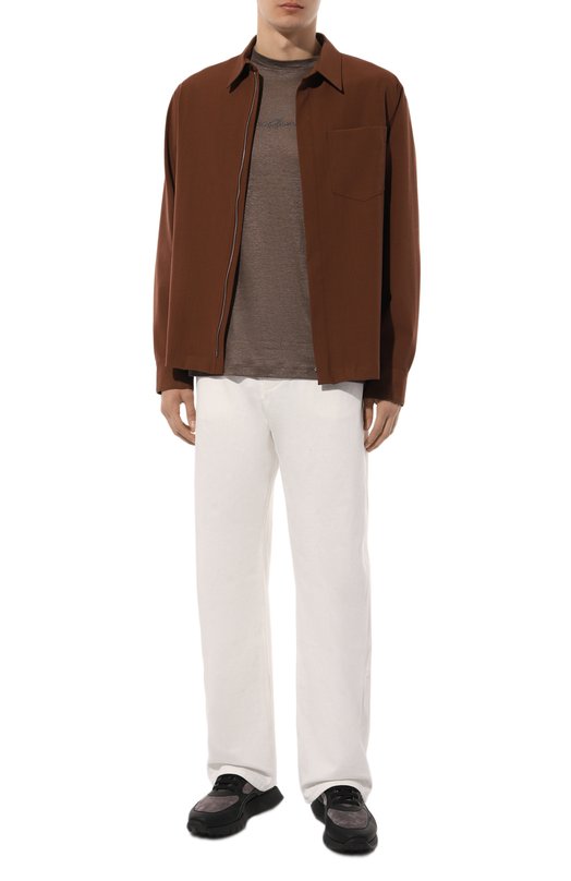Льняная футболка Giorgio Armani 3DSM73/SJDJZ Коричневый  3DSM73/SJDJZ Фото 2