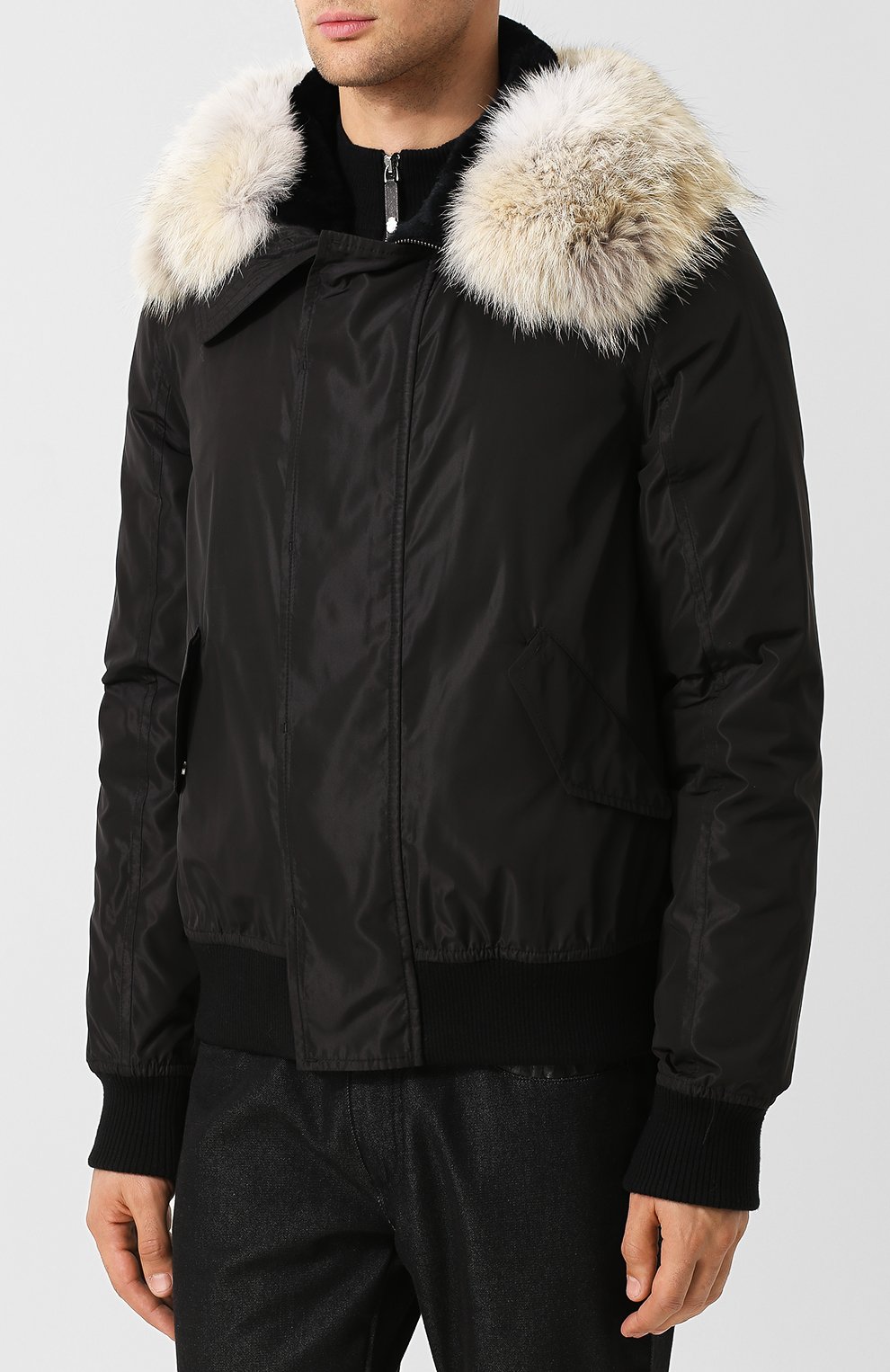 Пуховик на молнии с капюшоном и с подстежкой из меха YVES SALOMON, арт. 8WHV04770N31X, фото 3