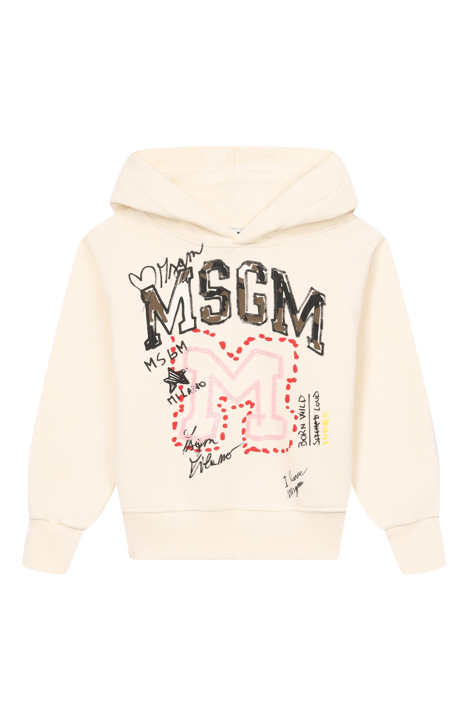 Хлопковое  худи MSGM KIDS, арт. F6MSJGHS315, фото 1