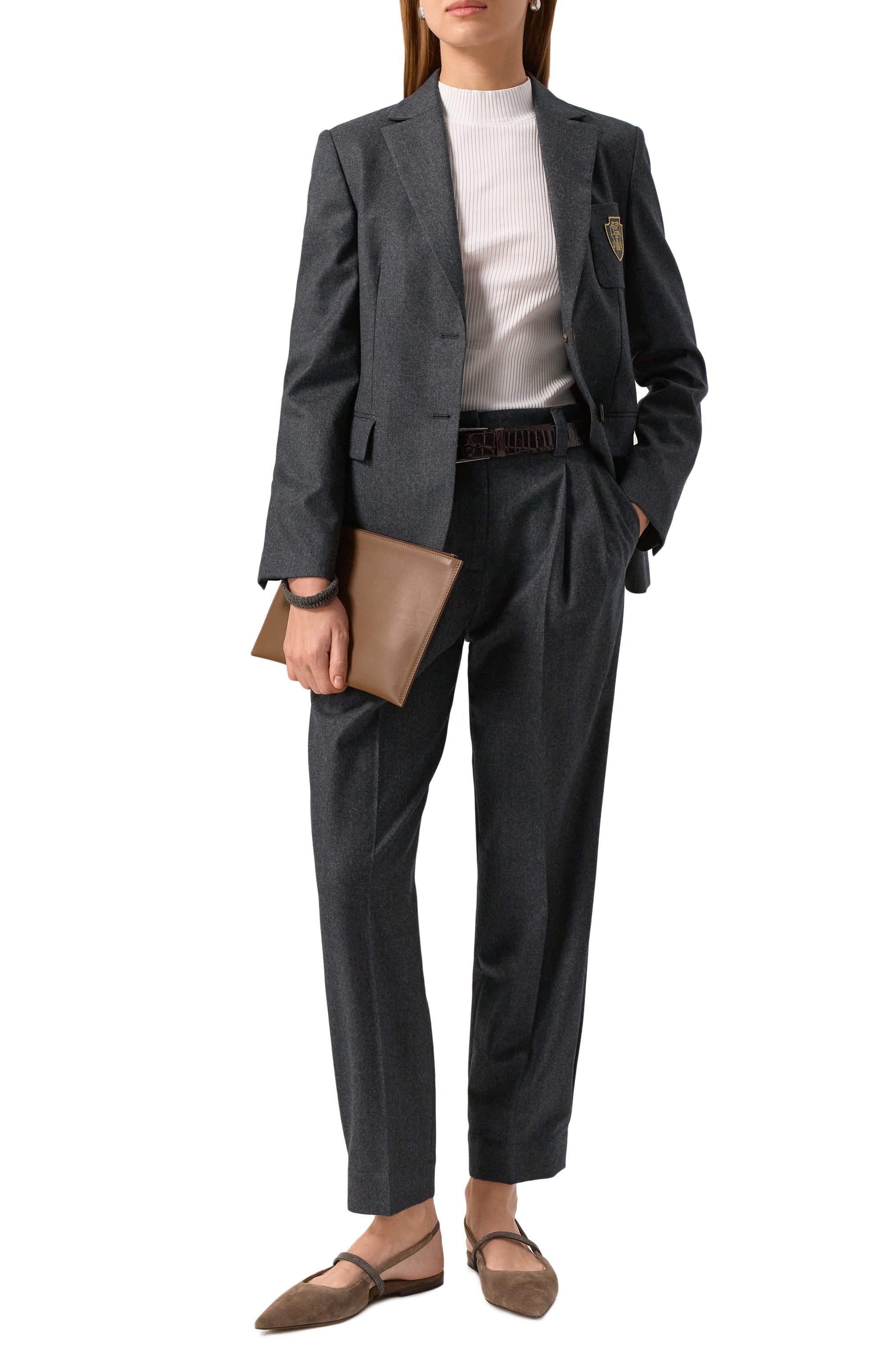 Шерстяные брюки BRUNELLO CUCINELLI, арт. ME226P8764, фото 2