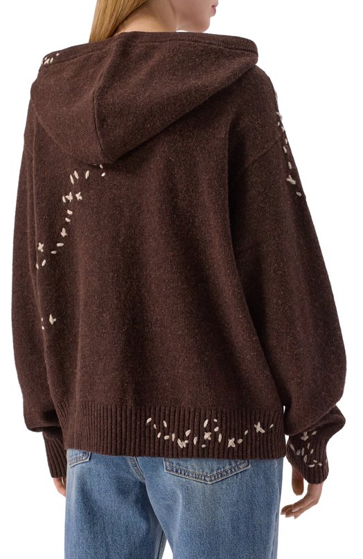 Кардиган DOMREBEL 0FFICE KNIT ZIP H00DIE Коричневый  0FFICE KNIT ZIP H00DIE Фото 4