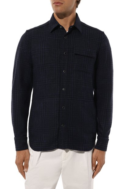 Рубашка из шерсти и шелка KITON, арт. UMCBUBAK0169E15, фото 3