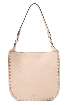 Женская сумка rockstud VALENTINO кремового цвета, арт. 6W2B0N04/TIH | Фото 6 (Драгоценные камни: Проставлено; Ремень/цепочка: На ремешке; Материал сплава: Проставлено; Размер: medium; Материал: Натуральная кожа)