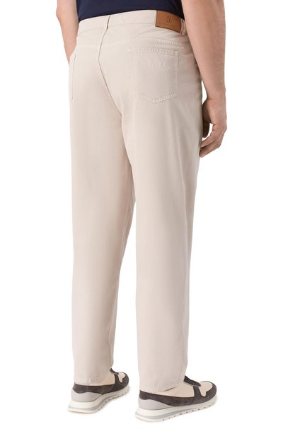 Хлопковые брюки BRUNELLO CUCINELLI бежевого цвета по цене 89950 руб., арт. M252DF101W, фото 4 Хлопковые брюки BRUNELLO CUCINELLI, арт. M252DF101W, фото 4