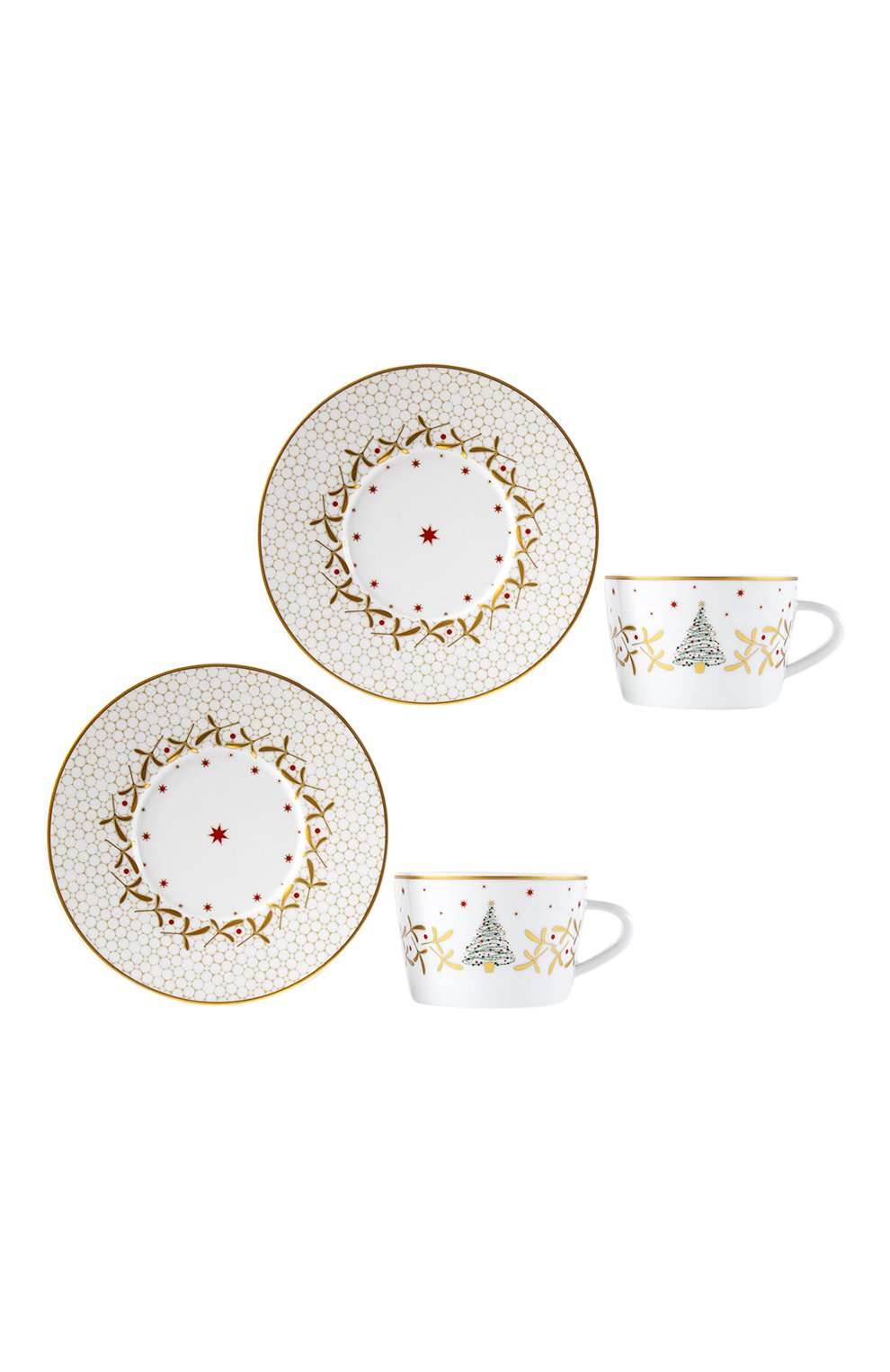 Набор noel blanc из двух чашек с блюдцами BERNARDAUD белого цвета по цене 46500 руб., арт. 1916/22665, фото 1 Набор noel blanc из двух чашек с блюдцами BERNARDAUD, арт. 1916/22665, фото 1