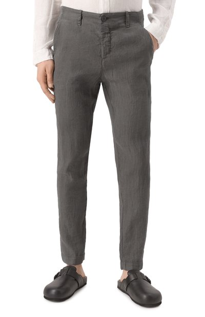 Льняные брюки TRANSIT темно-серого цвета по цене 39950 руб., арт. CFUTRZH170, фото 3 Льняные брюки TRANSIT, арт. CFUTRZH170, фото 3