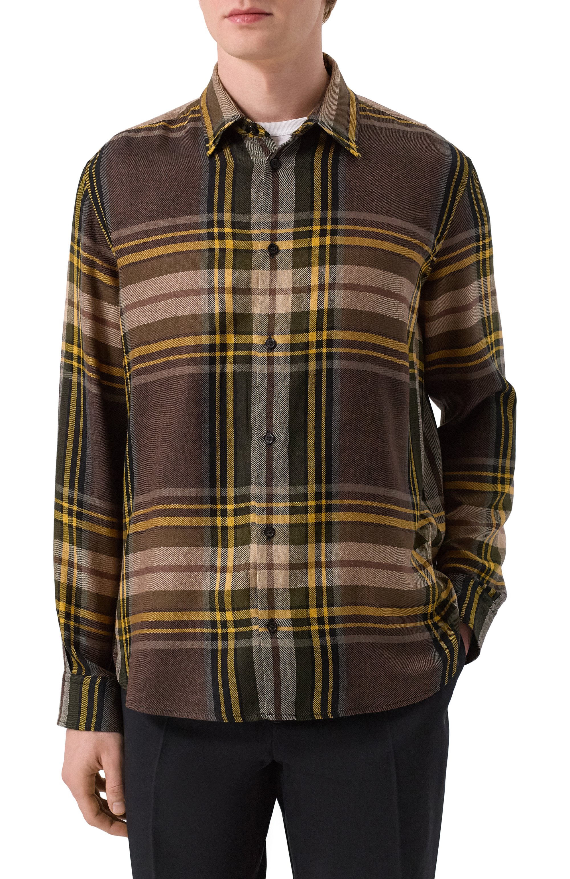 Рубаш ка из шерсти и шелка SAINT LAURENT, арт. 844437/Y27WA, фото 3