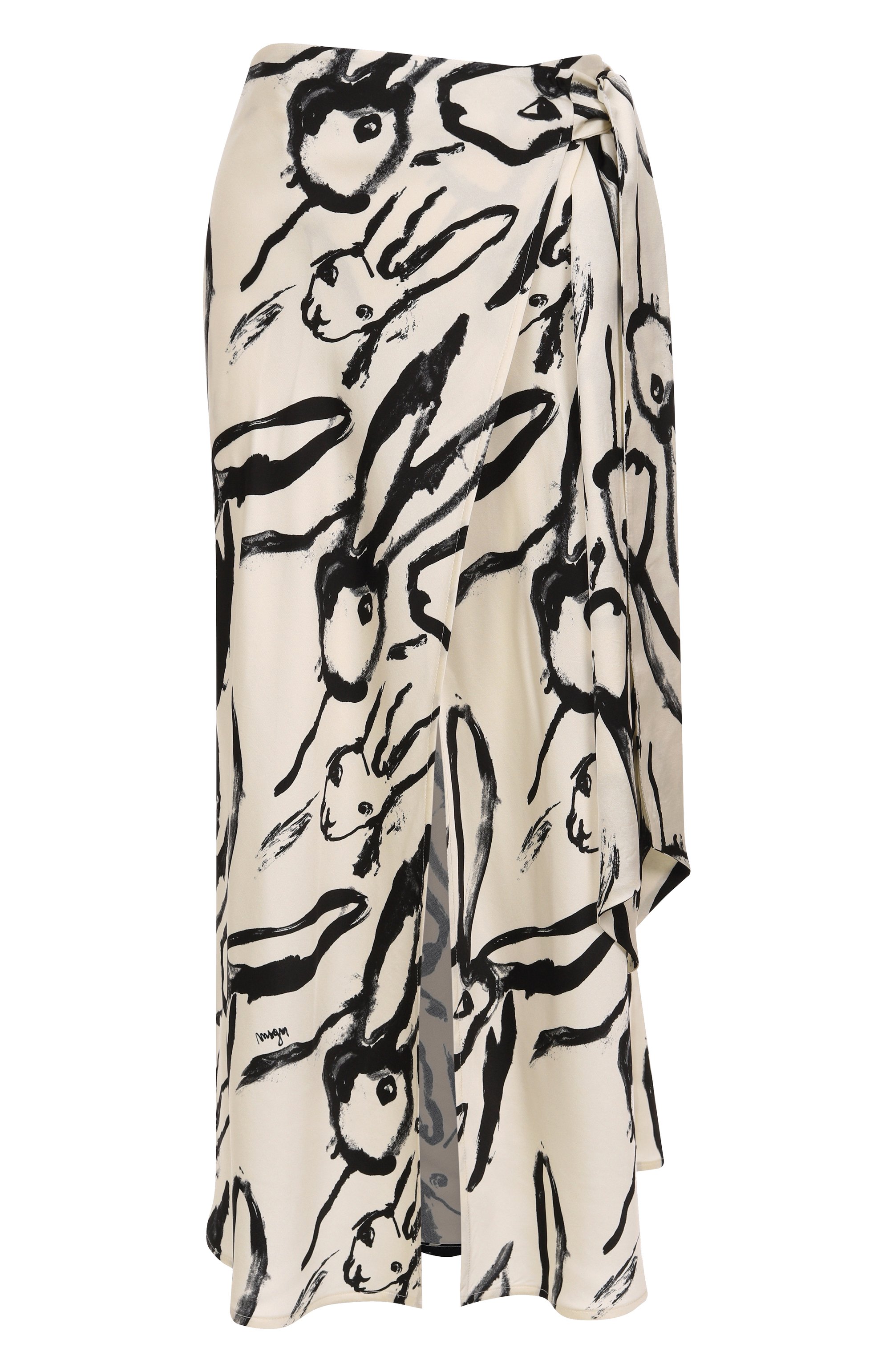 Юбка из вискозы MSGM черно-белого цвета по цене 47000 руб., арт. 3941MDD25/257655, фото 1 Юбка из вискозы MSGM, арт. 3941MDD25/257655, фото 1