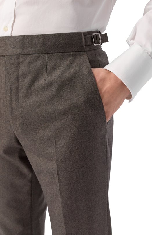 Шерстяные брюки Zegna 75A812/830F21A Коричневый  75A812/830F21A Фото 5