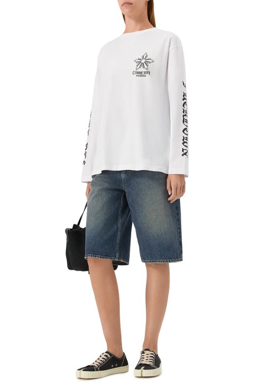 Хлопковый лонгслив Comme des Fuckdown CFABW01322 Белый  CFABW01322 Фото 2