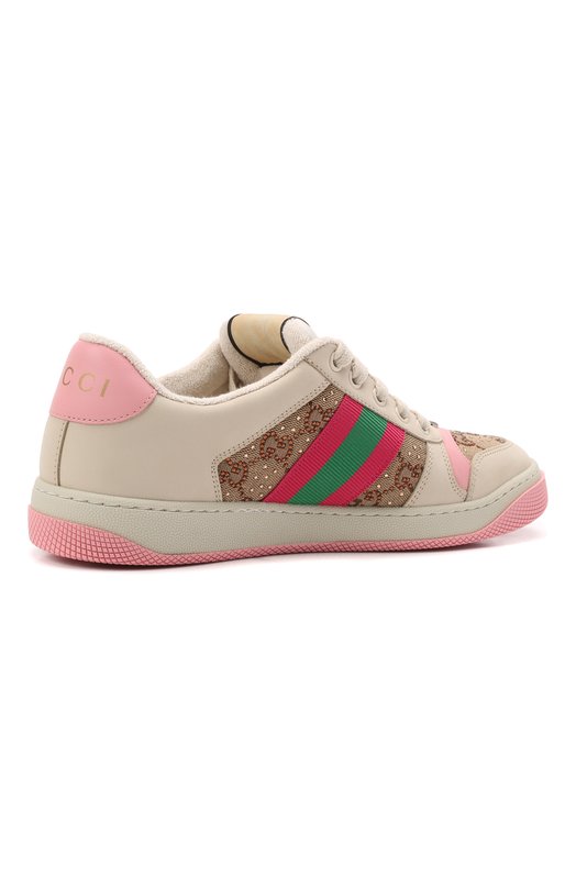 Комбинированные кеды Screener Gucci 677423/9SFR0 Бежевый  677423/9SFR0 Фото 5