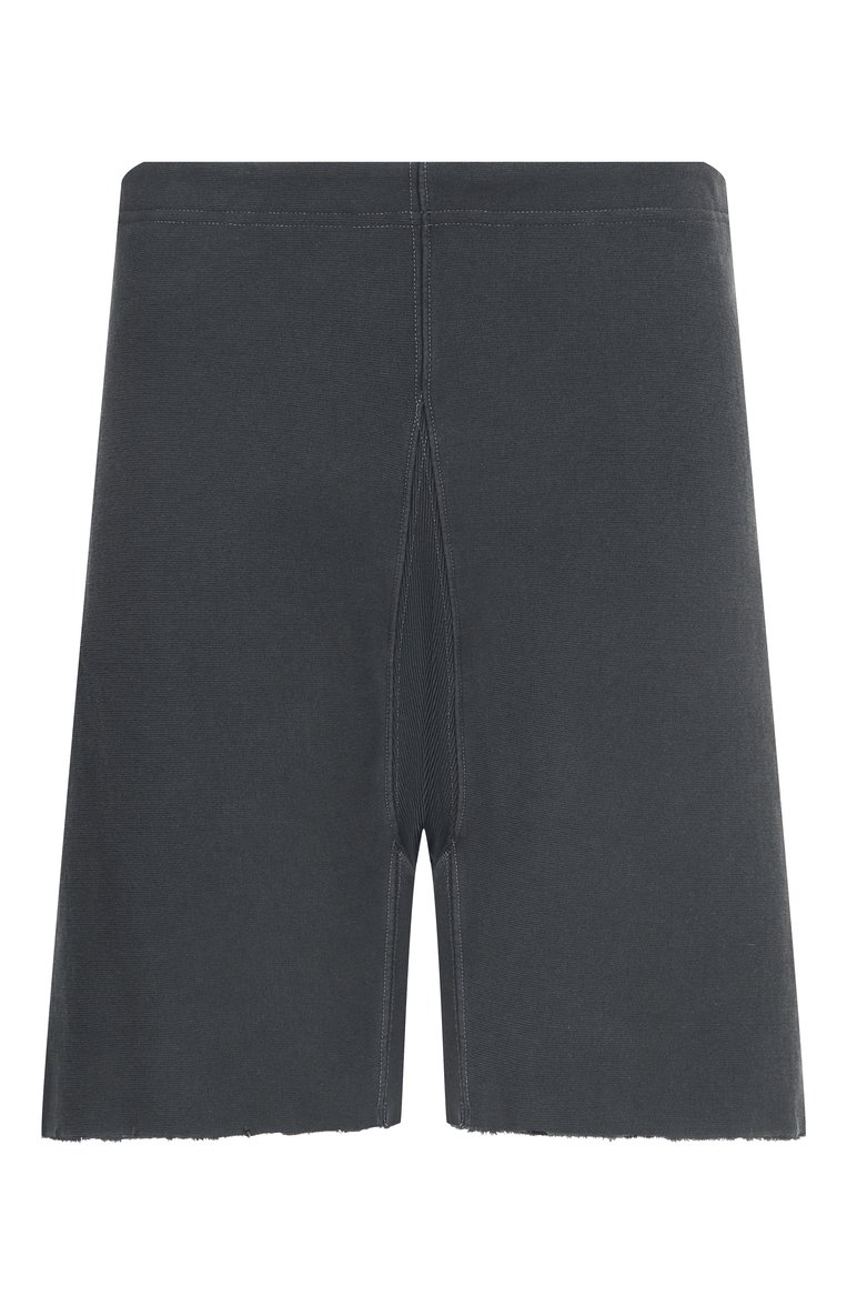 Мужские хлопковые шорты MAISON MARGIELA темно-серого цвета, арт. S50MU0085/M25019 | Фото 1 (Длина Шорты М: До колена; Материал внешний: Хлопок; Принт: Без принта; Случай: Повседневный; Стили: Гранж, Спорт-шик; Автоматизация состава: Проставлено; Автоматизация ТО: Проставлено; Детали: Без декора)