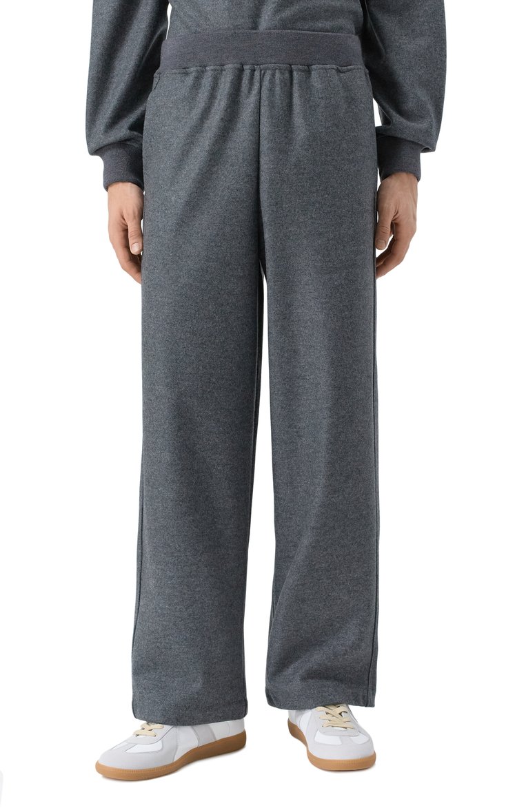 Мужские шерстяные брюки JIL SANDER серого цвета, арт. J61KA0043/J40045 | Фото 3 (Материал внешний: Шерсть; Длина (брюки, джинсы): Стандартные; Стили: Спорт-шик; Случай: Повседневный; Силуэт М (брюки): Прямые)
