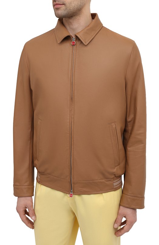 Кожаный бомбер Kiton UW0898V07T83 Коричневый  UW0898V07T83 Фото 3
