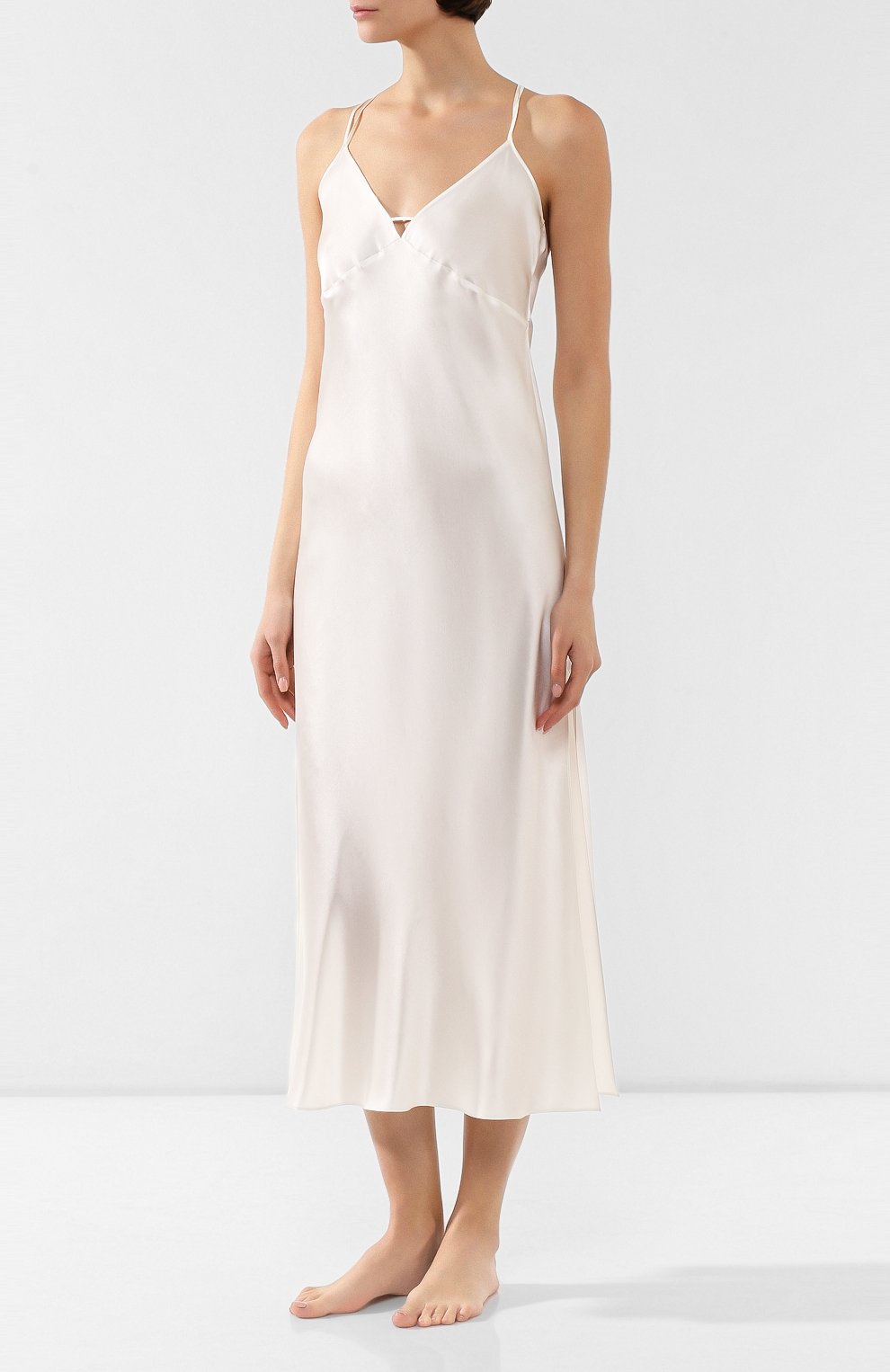 Шелковая сорочка LUNA DI SETA кремового цвета по цене 25820 руб., арт. VLST60540_0004, фото 3 Шелковая сорочка LUNA DI SETA, арт. VLST60540_0004, фото 3