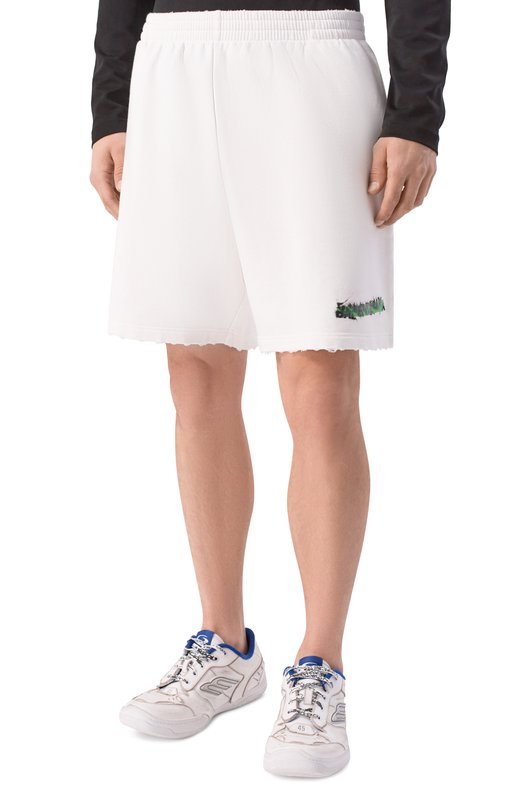 Хлопковые шорты Balenciaga 826385/TUVI9 Белый  826385/TUVI9 Фото 3