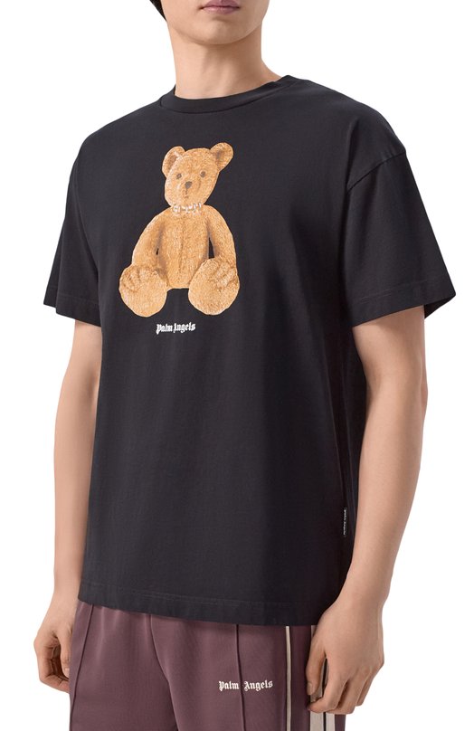 Хлопковая футболка Palm Angels PMAA109S26JER00A Чёрный  PMAA109S26JER00A Фото 3