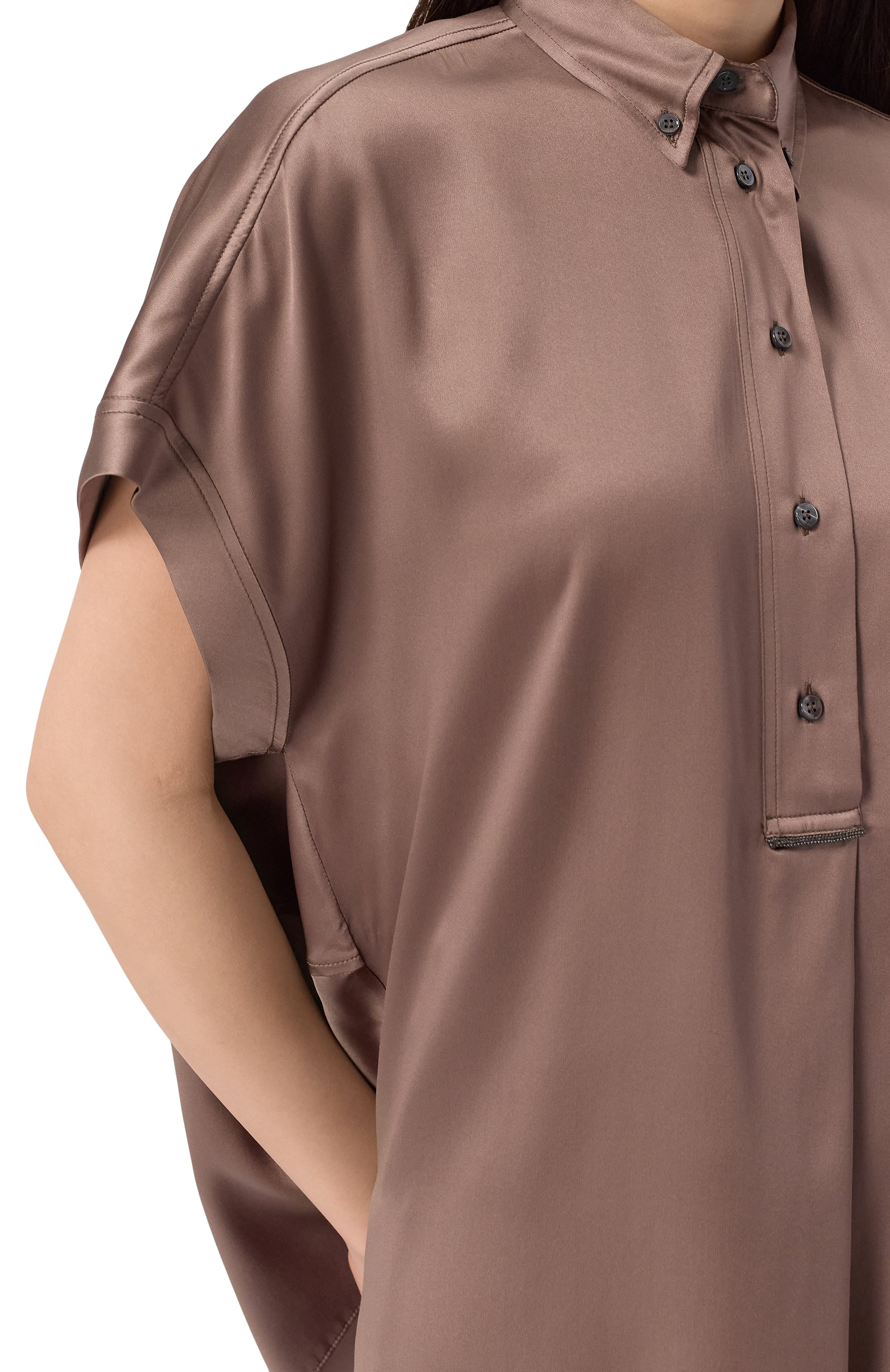 Атласная блузка BRUNELLO CUCINELLI, арт. M0C59RA915, фото 5