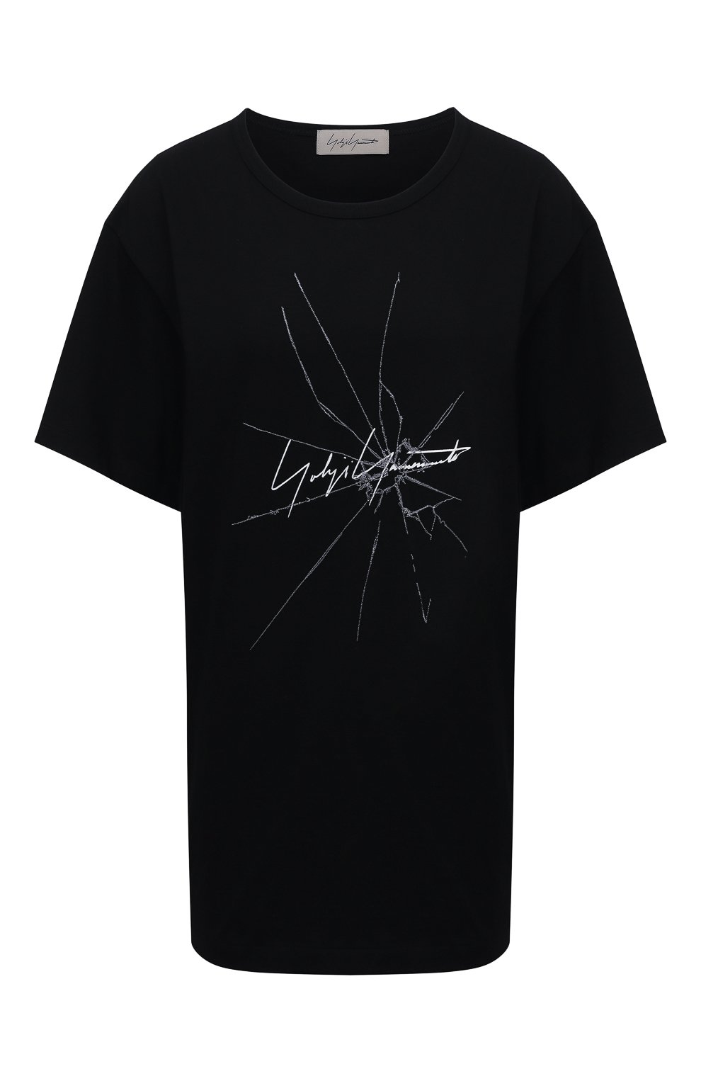 Хлопковая футболка YOHJI YAMAMOTO черного цвета по цене 38300 руб., арт. FD-T14-075, фото 1 Хлопковая футболка YOHJI YAMAMOTO, арт. FD-T14-075, фото 1