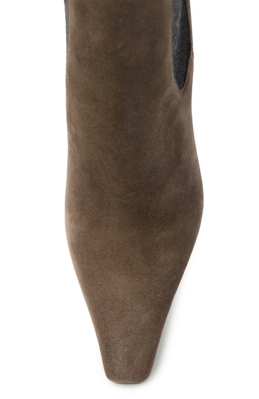 Замшевые ботильоны Brunello Cucinelli MZSFC3008P Коричневый  MZSFC3008P Фото 6