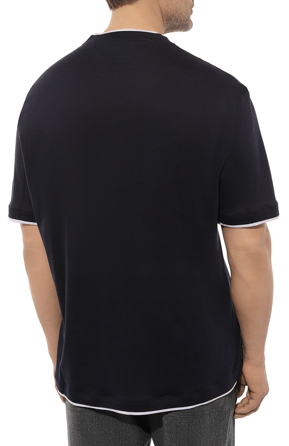 Футболка из шелка и хлопка BRUNELLO CUCINELLI, арт. MD8217427, фото 4