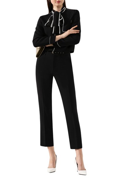 Брюки с поясом REDVALENTINO черного цвета по цене 58650 руб., арт. TR3RBC30/2EU, фото 2 Брюки с поясом REDVALENTINO, арт. TR3RBC30/2EU, фото 2